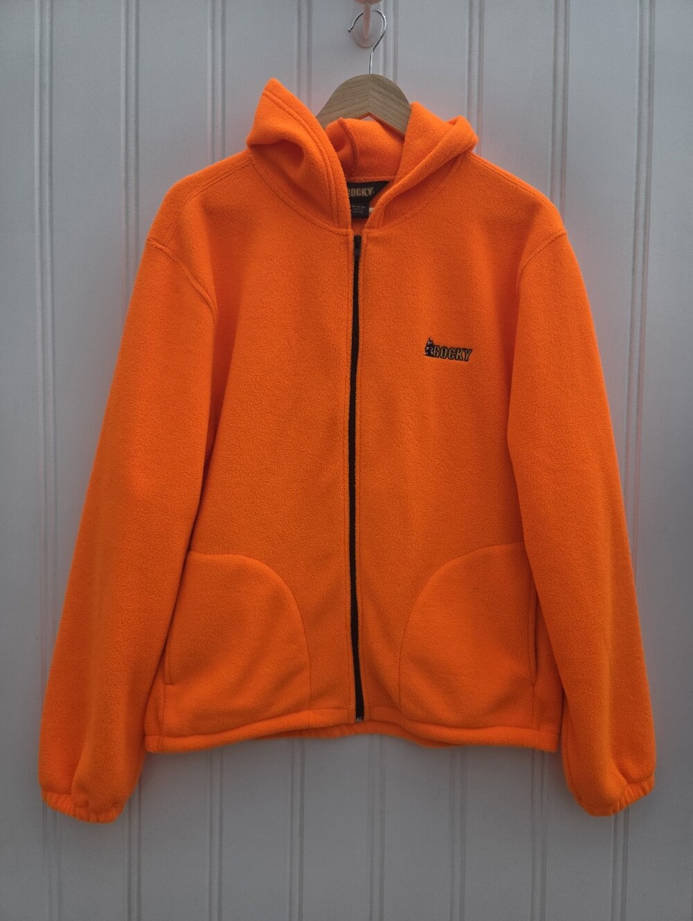 Rocky Fluorescent Orange Zip Up Fleece Hunting Hoodie Mens
